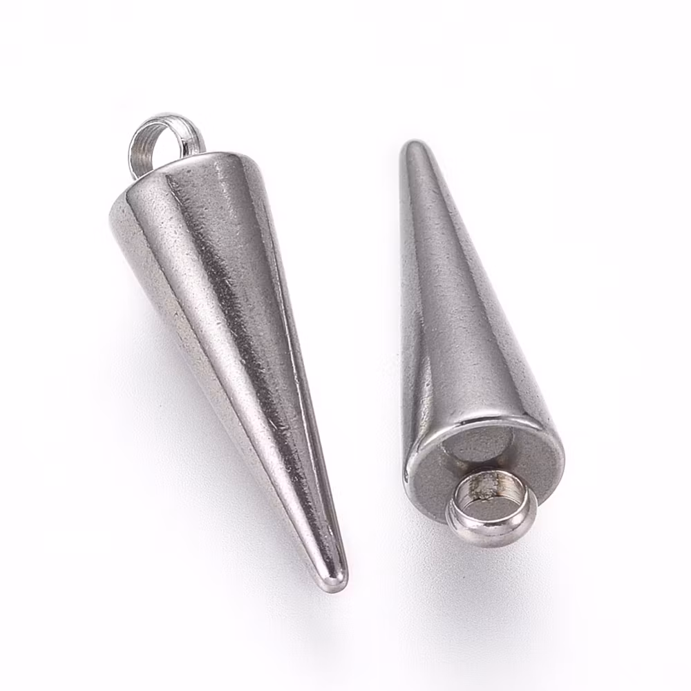 Stainless steel charm spike/cone, 1 pc.