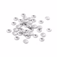 Surgical steel bead caps grooved 6 mm, approx. 100 pcs.