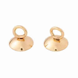 Gold-colored stainless steel bead caps 6 mm with 18k plating, 10 pcs