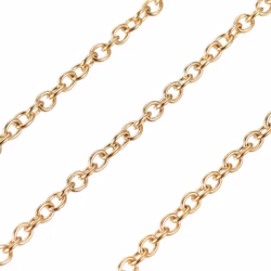 Gold-colored surgical steel chain 2.5x2 mm with PVD plating, 1 m
