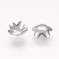 Surgical steel bead caps flower 5.5 mm, approx. 50 pcs.