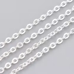 Silver-colored stainless steel chain 3x2.5 mm, 1 m