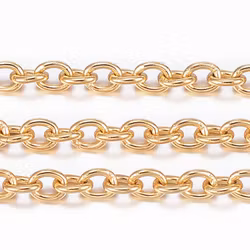 Silver-colored stainless steel chain 3x2.5 mm, approx. 5 m