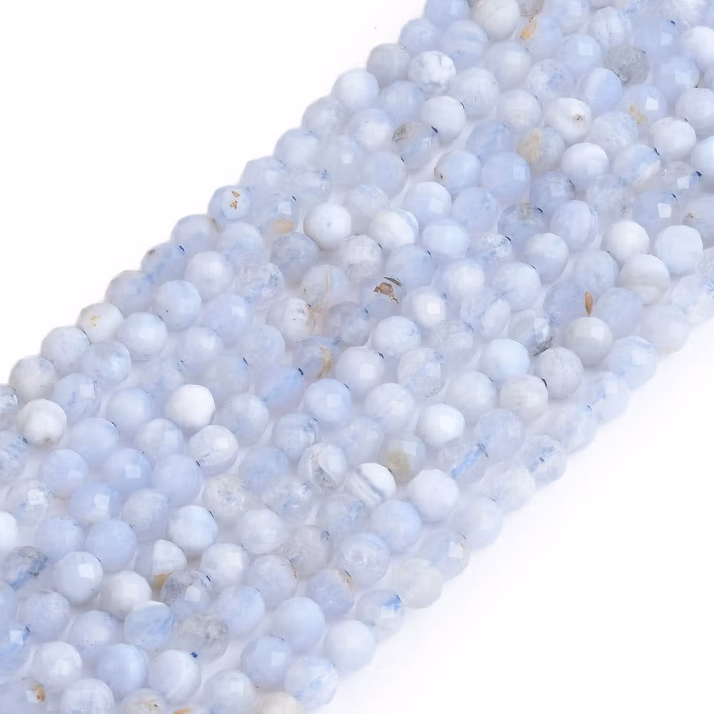 Facetterad blue lace agate 3.5 mm, 1 sträng