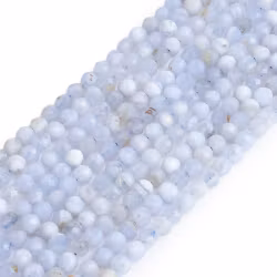 Faceted blue lace agate 4 mm, 1 strand