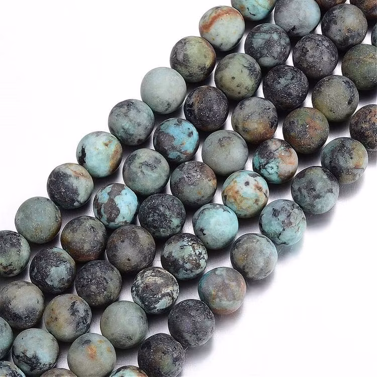 Frostad afrikansk turkos 8 mm, 1 sträng