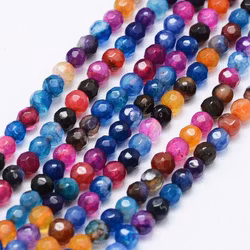 Facetterad agat färgmix 4 mm, 1 sträng