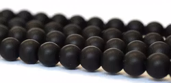Mattsvart agat 8 mm, 1 sträng