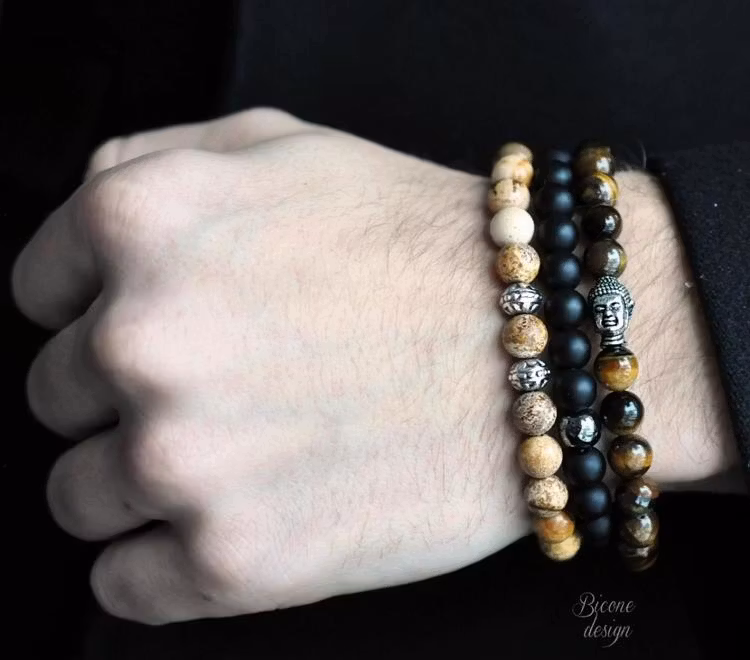 Mattsvart agat 10 mm, 1 sträng