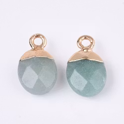 Guldfärgad oval berlock aventurin, 1 st