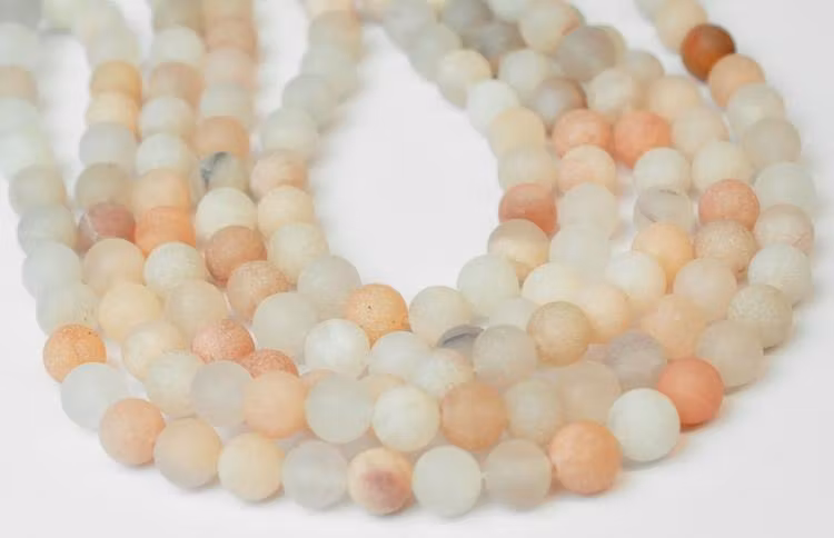 Rosa aventurin frostad 8 mm, 1 sträng