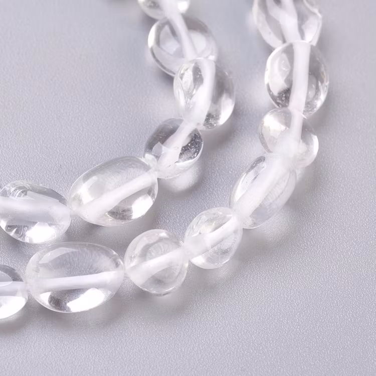 Bergkristall nuggets, 1 sträng