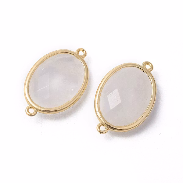 Guldfärgad connector bergkristall, 1 st