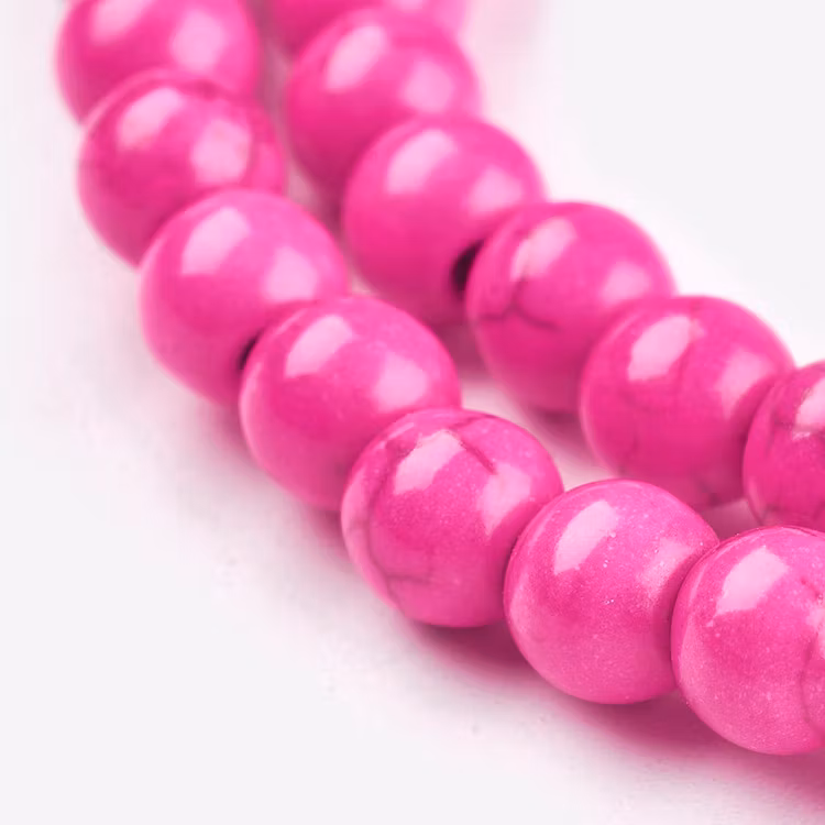 Howlite cerise 6 mm, 1 sträng