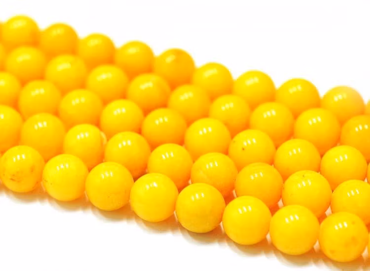 Jade 8 mm gul, 1 sträng