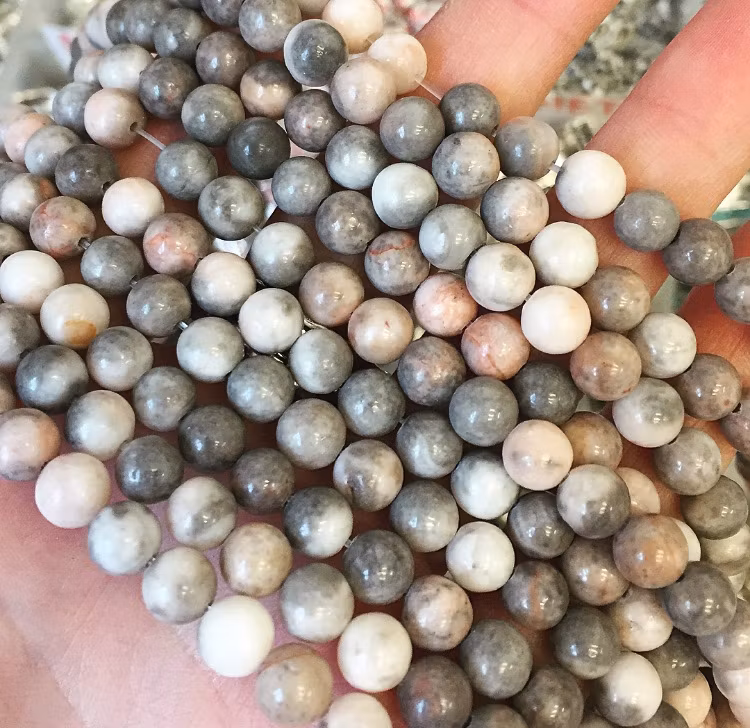 Rosa Zebra Jaspis 6 mm, 5 strängar