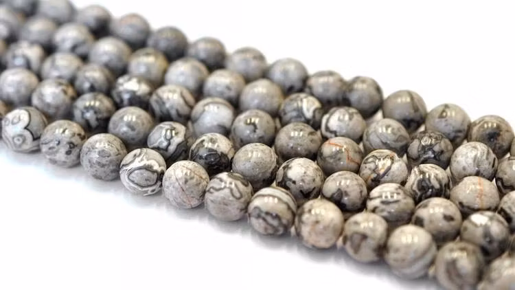 Jaspis map stone 6 mm, 5 strängar