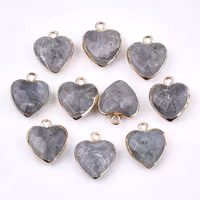 Guldfärgad berlock hjärta labradorite 2:a sort, 1 st