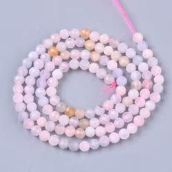 Facetterad morganit 3 mm, 1 sträng