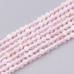 Facetterad rosenkvarts 1.5-2 mm, 1 sträng