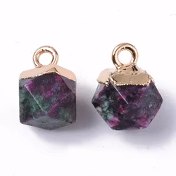 Guldfärgad facetterad berlock Ruby Zoisite, st