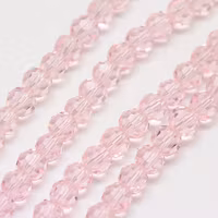 Facetterade glaspärlor 4 mm ljusrosa, 1 sträng