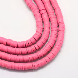 Heishi pärlor cerise, 1 sträng