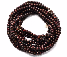 Sandalwood 8 mm mörkbrun, 108 pärlor