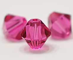 Swarovski 6 mm bicone cerise, 1 st