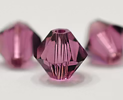 Swarovski 6 mm bicone mörklila, 1 st