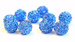 Strasskula 10 mm ljusblå, 1 st