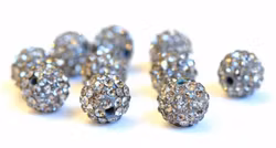 Strasskula 8 mm grå, 1 st