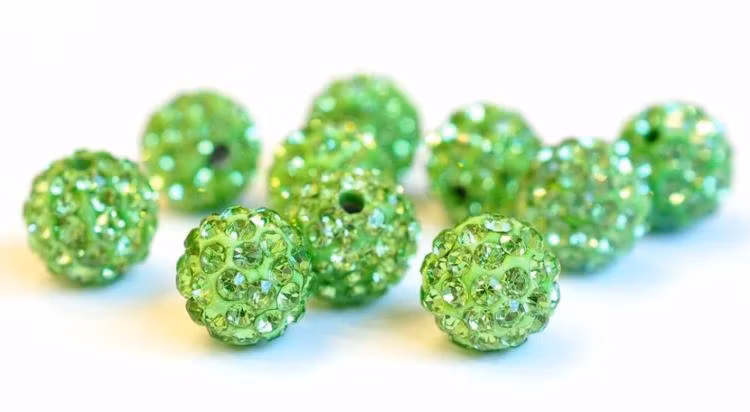 Strasskula 8 mm ljusgrön, 1 st
