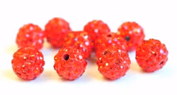 Strasskula 8 mm röd, 1 st
