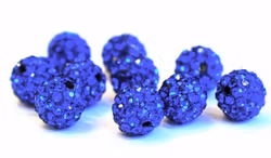 Strasskula 8 mm blå, 1 st