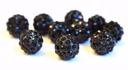 Strasskula 6 mm svart, 1 st