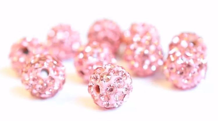 Strasskula 6 mm ljusrosa, 1 st