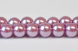 Vaxade glaspärlor 6 mm ljuslila, 1 sträng