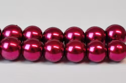 Vaxade glaspärlor 6 mm vinröda, 1 sträng