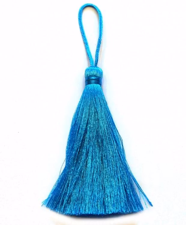 Handgjord silkestofs mörk turkos, 1 st