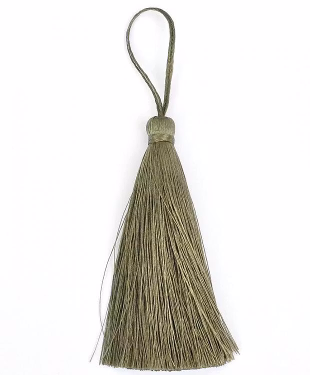 Handgjord silkestofs ljus oliv, 1 st