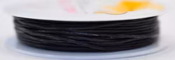 Svart elastisk rund tråd 0.8, 1 rulle
