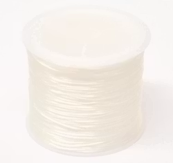 Vit elastisk flat tråd 0.8 mm, 10 m