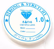 Vit elastisk rund tråd 1.0 mm, 1 rulle