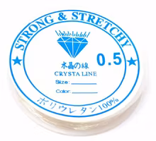 Vit elastisk rund tråd 0.5 mm, 1 rulle