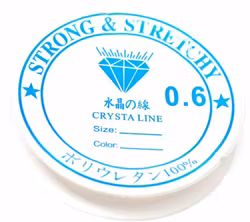 Vit elastisk rund tråd 0.6 mm, 1 rulle