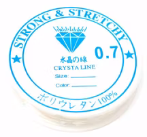 Vit elastisk rund tråd 0.7 mm, 1 rulle