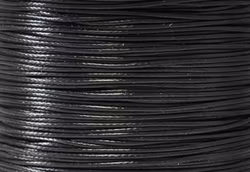 Vaxad bomullstråd 1 mm svart, 5 m