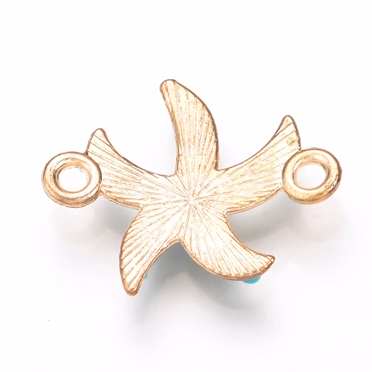 Ljust guldfärgad turkos connector sjöstjärna, 1 st