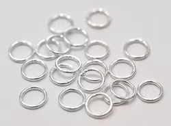 Sterling silver lödda ringar 6 mm, 10 st
